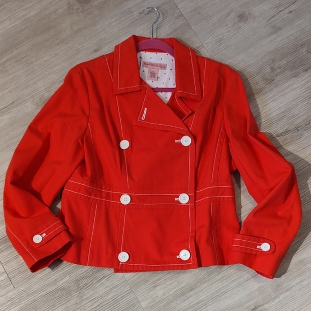 Bandolino Retro Orange Double-Breasted Jacket Size 12